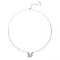 Elegant Delicate Sparkling Butterfly 925 Sterling Silver Cubic Zirconia Pendant Necklaces, Silver, 15.75 inch(40cm)