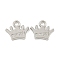 Rack Plating Alloy Pendants, Crown Charms, Platinum, 11x13x2mm, Hole: 2mm