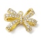 Rack Plating Brass Micro Pave Clear Cubic Zirconia Pendants, Long-Lasting Plated, Lead Free & Cadmium Free, Bowknot, Real 18K Gold Plated, 14.5x19.5x5.5mm, Hole: 1.4mm