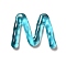 Transparent Resin Alphabet Pendants, Letter Charms, Letter.M, 41~45x33~52.5x8mm, Hole: 3.5mm