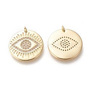 Латунные микропаве прозрачные подвески с фианитом KK-M209-10G
