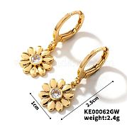 Модные серьги-кольца с инкрустацией из циркония в меди UQ9075-5
