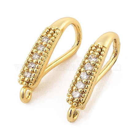 Крючки для сережек из латуни с фианитами KK-Q782-01G-1