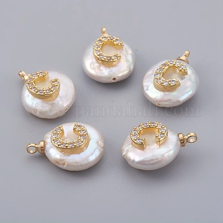 Подвески из натурального пресноводного жемчуга PEAR-F008-30G-C-1