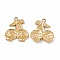Ion Plating(IP) 304 Stainless Steel Pendants, Skull Charm, Real 18K Gold Plated, 25x21.5x3mm, Hole: 3mm