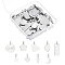 304 Stainless Steel Pendants, Stamping Blank Tag, Mixed Shapes, Stainless Steel Color, 12~25mm, 9 style, 10pcs/style, 90pcs/set
