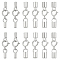 PH PandaHall 12 Sets 3 Size Sterling Silver Cord End Caps, Leather Cord End Connectors Clasps with Lobster Clasp Ends Loop Connectors Jewelry Clasp Connectors for DIY Craft Jewelry Necklace Bracelet
