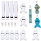 DIY Keychain Clasps, with Sublimation Blank MDF Hand Sanitizer Keychain Holders and Alloy Swivel Lobster Claw Clasps, Mixed Shapes, White, 30pcs/set