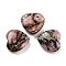 Heart Natural Rhodonite Palm Stones, Anxiety Healing Thumb Stone, 19.5~20.5x20~20.5x5.8~6.8mm