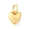 Brass Pendants, Heart Charms, with Jumping Ring, Long-Lasting Plated, Cadmium Free & Lead Free, Rack Plating, Real 18K Gold Plated, 6.5x6.5x2.5mm