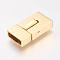 304 Stainless Steel Magnetic Clasps, Ion Plating (IP), Rectangle, Golden, 23x12x6mm, Hole: 3x10mm
