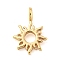 Brass Pendants, Real 14K Gold Plated, Sun, 17x11x5.5mm, Hole: 3.2mm