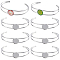 8Pcs 304 Stainless Steel Bracelets Setting Making, Flat Round, Stainless Steel Color, Tray: 14mm, Inner Diameter: 2-1/2 inch(6.4cm)