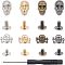 Alloy Studs Rivets, Screw Back, Skull Head, Iron Screwdriver, with Plastic Handle, Lead Free & Cadmium Free, Mixed Color, 13x17x3mm, 8sets