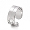 Non-Tarnish 304 Stainless Steel Hollow Out Spider Open Cuff Ring for Women, Stainless Steel Color, Inner Diameter: 17mm