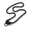 Ion Plating(IP) 304 Stainless Steel Box Chain Necklaces, with Lion Heads Clasps, Antique Silver, 23.31 inch(59.2cm)