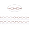 Brass Flat Oval Cable Chains, Unwelded, Cadmium Free & Nickel Free & Lead Free, Rose Gold, 3.5x3x0.5mm