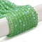 Imitation Jade Glass Beads Strands, Half AB Color Plated, Faceted, Frosted, Rondelle, Medium Sea Green, 3.5~3.8x3mm, Hole: 1mm, about 105~110pcs/strand, 29~31cm