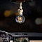 Empty Glass Perfume Bottle Pendants with Wood Cap, Aromatherapy Fragrance Essential Oil Diffuser Bottle, Car Hanging Decor, Flower Pattern, 20cm, Bottle: 6x3.6cm, Capacity: 8ml(0.27fl. oz)