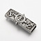 304 Stainless Steel Slide Charms, Rectangle with Anchor & Helm, Antique Silver, 39x17x7mm, Hole: 4x10mm