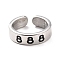 Number Rings for Women, 304 Stainless Steel Enamel Cuff Finger Rings, Num.8, US Size 6 3/4(17.1mm)