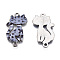 Printed Alloy Kitten Links connectors, with Enamel, Cartoon Cat, Platinum, Light Grey, 29.5x16.5x2mm, Hole: 1.8mm