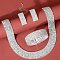 Crystal Rhinestone Bangles & Stud Earrings & Chain Necklaces Sets for Women, Crystal, 330mm