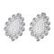 Brass Stud Earring Findings, with Vertical Loop, Cadmium Free & Nickel Free & Lead Free, Teardrop, Platinum, 25x20.5mm, Hole: 1.4mm & 1mm, Pin: 0.8mm