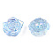 Transparent ABS Plastic Cabochons, AB Color Plated, Rose, Cornflower Blue, 18x17x6.5mm