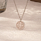Classic Stainless Steel Flat Round IC XC NIKA Cross Pendant Necklace for Women Daily Wear, Stainless Steel Color, 17.72 inch(45cm)