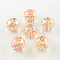 Round AB Color Transparent Acrylic Beads, with Colorful Glitter Powder, PeachPuff, 14mm, Hole: 2mm, about 318pcs/500g