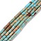 Natural Imperial Jasper Beads Strands, Dyed, Column, Pale Turquoise, 13~14x4~4.5mm, Hole: 1mm, about 29pcs/strand, 15.35 inch~15.7 inch(39~39.9cm)