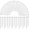 300Pcs 3 Styles 304 Stainless Steel Ball Head Pins, Stainless Steel Color, 30~50x0.7mm(21 Gauge), Head: 2mm, 100pcs/style