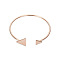 Fantastic Brass Cuff Bangle, with Triangles, Rose Gold, 190mm