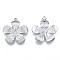 Non-Tarnish 304 Stainless Steel Pendants, Flower, Stainless Steel Color, 27x24.5x3mm, Hole: 1.8mm