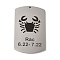 Non-Tarnish 304 Stainless Steel Pendants, Stainless Steel Color, Rectangle with Constellation Charm, Cancer, 43x26.5x1.5mm, Hole: 1.6mm