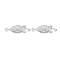 304 Stainless Steel Box Clasps, Multi-Strand Clasps, Horse Eye, Silver Color Plated, 21.5x7x4mm, Hole: 1mm