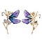 Crystal Rhinestone Ballet Dancer Fairy Brooch Pin, Elegant Alloy Badge for Clothes Suits Jacket Backpack, Golden, 51x42mm