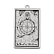 Non-Tarnish 201 Stainless Steel Pendants, Laser Engraved Pattern, Tarot Card Pendants, The Wheel of Fortune X, 40x24x1mm, Hole: 2mm