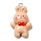 Christmas Opaque Resin Pendants, with Platinum Tone Iron Loops, Rabbit, 31x18.5x8mm, Hole: 2mm
