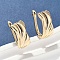 Rectangle Brass Hoop Earrings, Real 18K Gold Plated, 19x15x9.5mm