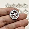 Constellation Themes Alloy Rhinestone Pendants, Flat Round Charms, Silver, Sagittarius, 24x21mm
