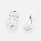 Brass Pendants, Spider, Silver Color Plated, 17x10x1.5mm, Hole: 1mm