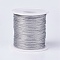 Polyester Metallic Thread, Light Grey, 1mm, about 100m/roll(109.36yards/roll)