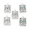 Synthetic Turquoise Pendants, with Alloy Findings, Rectangle Charms with Crow, Antique Silver, 40x26x5mm, Hole: 3.7mm