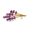 Lavender Flower Dark Orchid Enamel Pins, Flower Alloy Brooch, for Clothes, Golden, 52x23.5mm