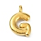 Ion Plating(IP) 304 Stainless Steel Pendants, Letter Charm, Real 18K Gold Plated, Letter G, 19x13x4mm, Hole: 1.6mm