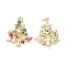 Brass & Cubic Zirconia & Plastic Imitation Pearl Pendants, Cadmium Free & Lead Free, Rack Plating, Tree of Life, Real 18K Gold Plated, 26x20.5x4mm, Hole: 3mm