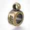 CCB Plastic Tube Bails, Loop Bails, Column with LOVE, Antique Bronze, 14x5.5x10mm, Hole: 2mm