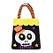 Non-woven Fabrics Halloween Candy Bag, Trick or Treat Tote, with Handles, Gift Bag Party Favors for Kids Boys Girls, Rectangle, Black, Skull Pattern, 41x21x0.3cm